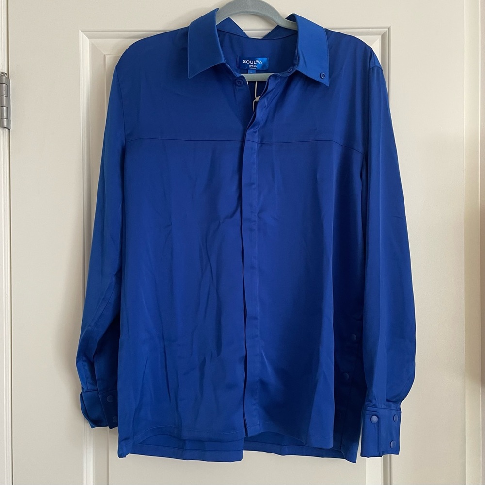 Soul-a‎ Shirt-001 Bold Blue Casual Button Down SPF